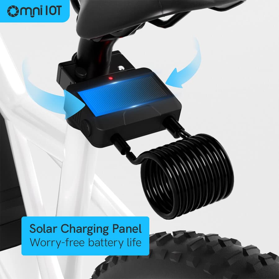 Lacăt inteligent cu cablu pentru bike-sharing — deblocare aplicație mobilă, panou solar
