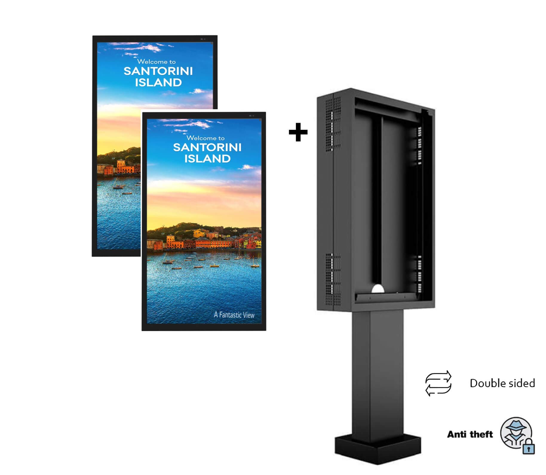Kiosk / Totem Outdoor back-to-back 49'' - Multibrackets MB-1134 si Display LG 49XE4F-M.AEU FULL HD, 49", 4000 nits