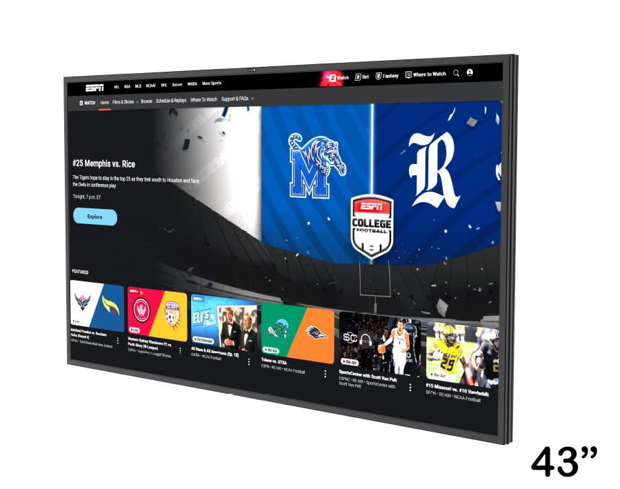 Display LCD Outdoor 43" KMT, 4K UHD (3840x2160), IP65, 1300 cd/m², Google TV, Dolby Atmos - TG26