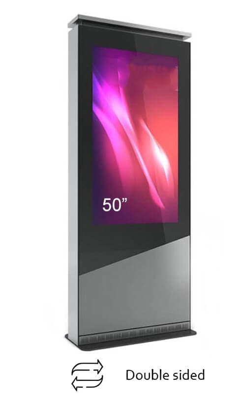 Totem de interior cu doua fete X01 ,X01V50N-SBB, pentru display 50'', sticla frontala securizata